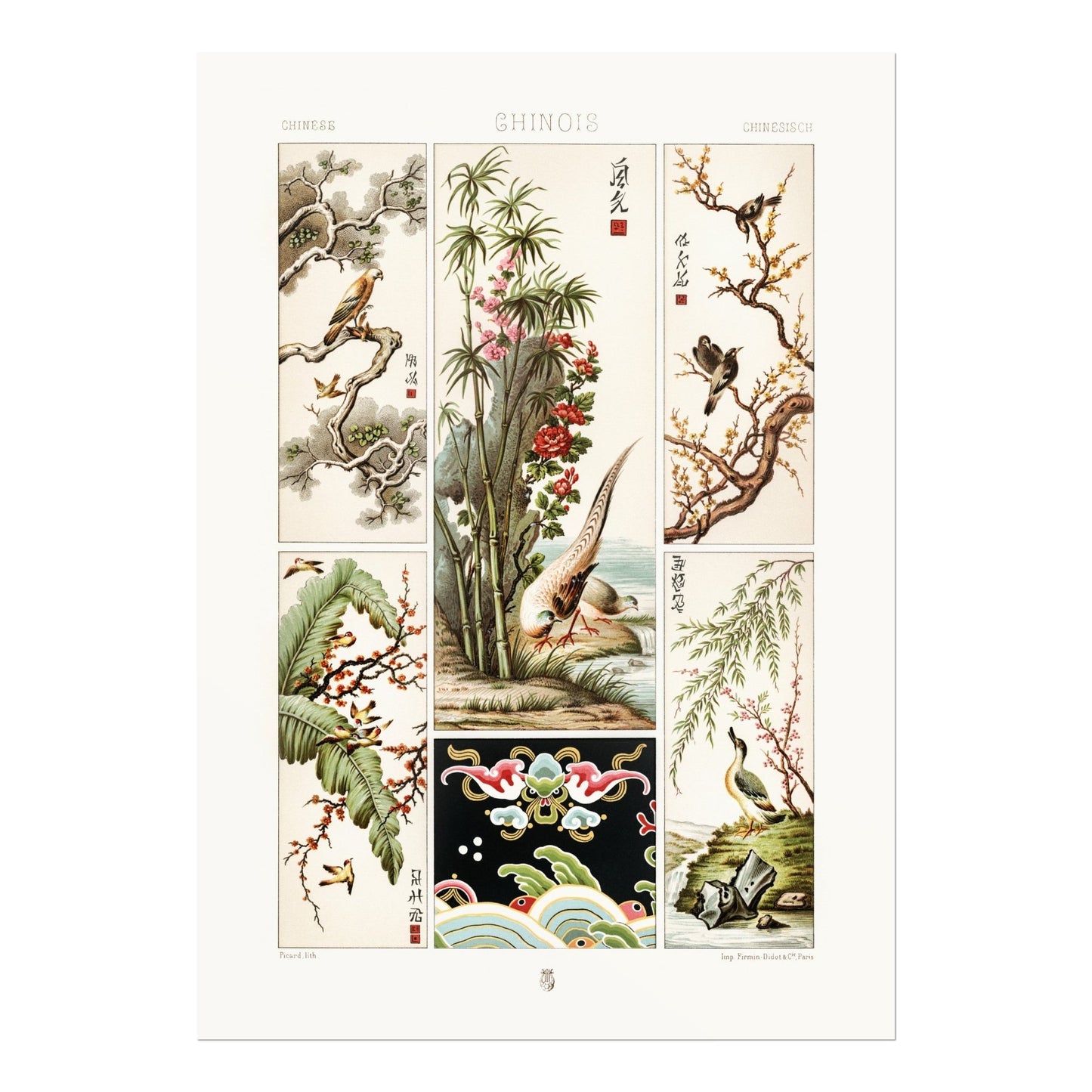 ALBERT RACINET - Chinese Pattern from 'L'ornement Polychrome' - Pathos Studio - Art Prints