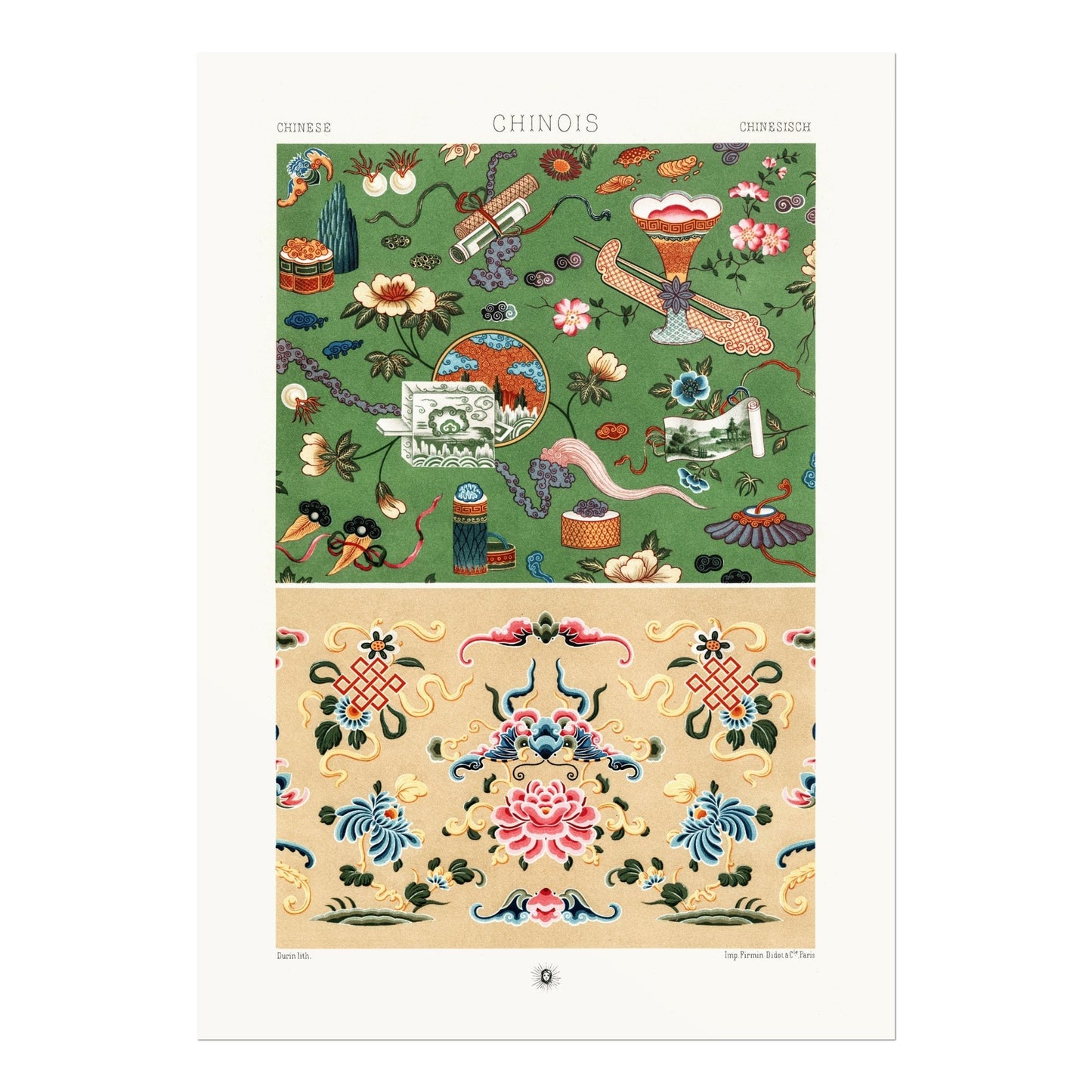 ALBERT RACINET - Chinese Pattern from 'L'ornement Polychrome' - Pathos Studio - Art Prints