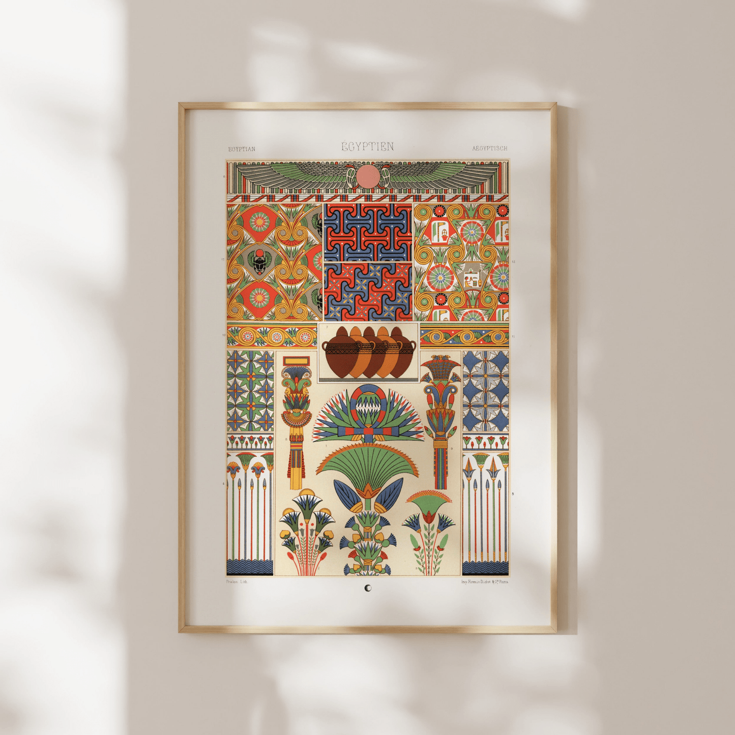 ALBERT RACINET - Egyptian Pattern from 'L'ornement Polychrome' - Pathos Studio - Art Prints