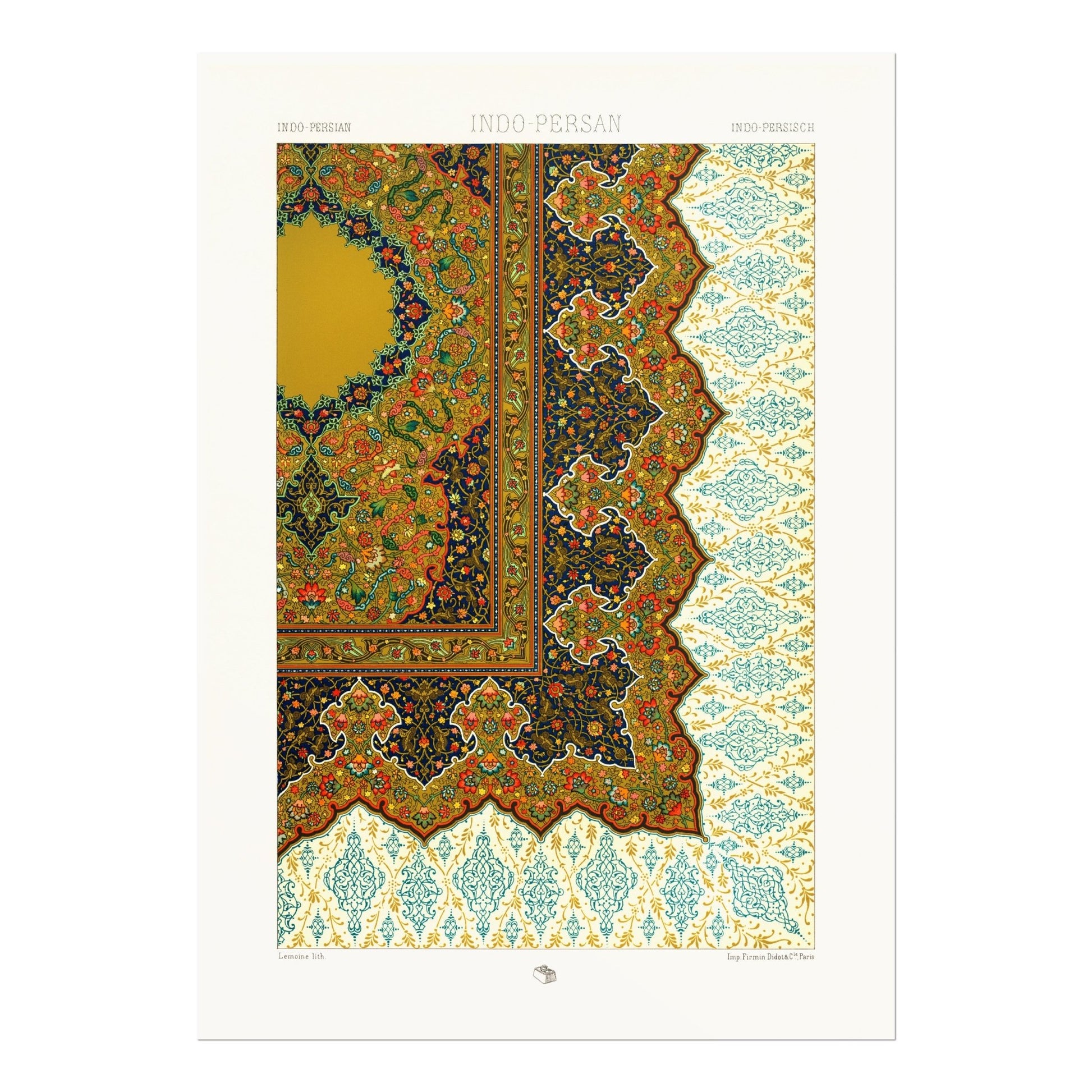 ALBERT RACINET - Indo Persian Pattern from 'L'ornement Polychrome' - Pathos Studio - Art Prints