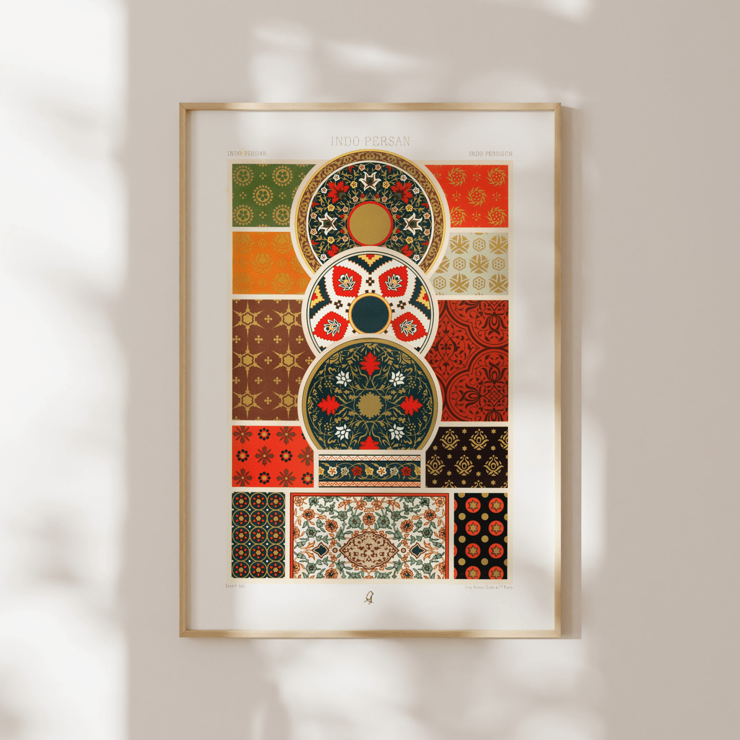 ALBERT RACINET - Indo Persian Pattern from 'L'ornement Polychrome' - Pathos Studio - Art Prints