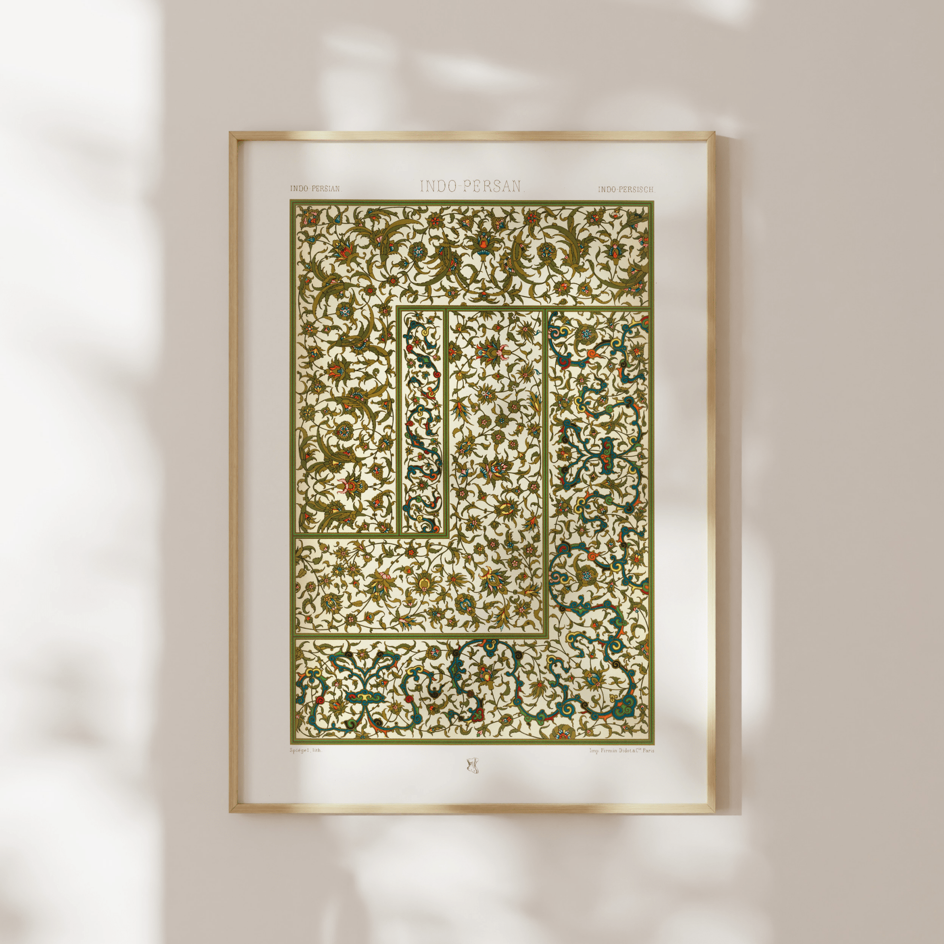 ALBERT RACINET - Indo Persian Pattern from 'L'ornement Polychrome' - Pathos Studio - Art Prints