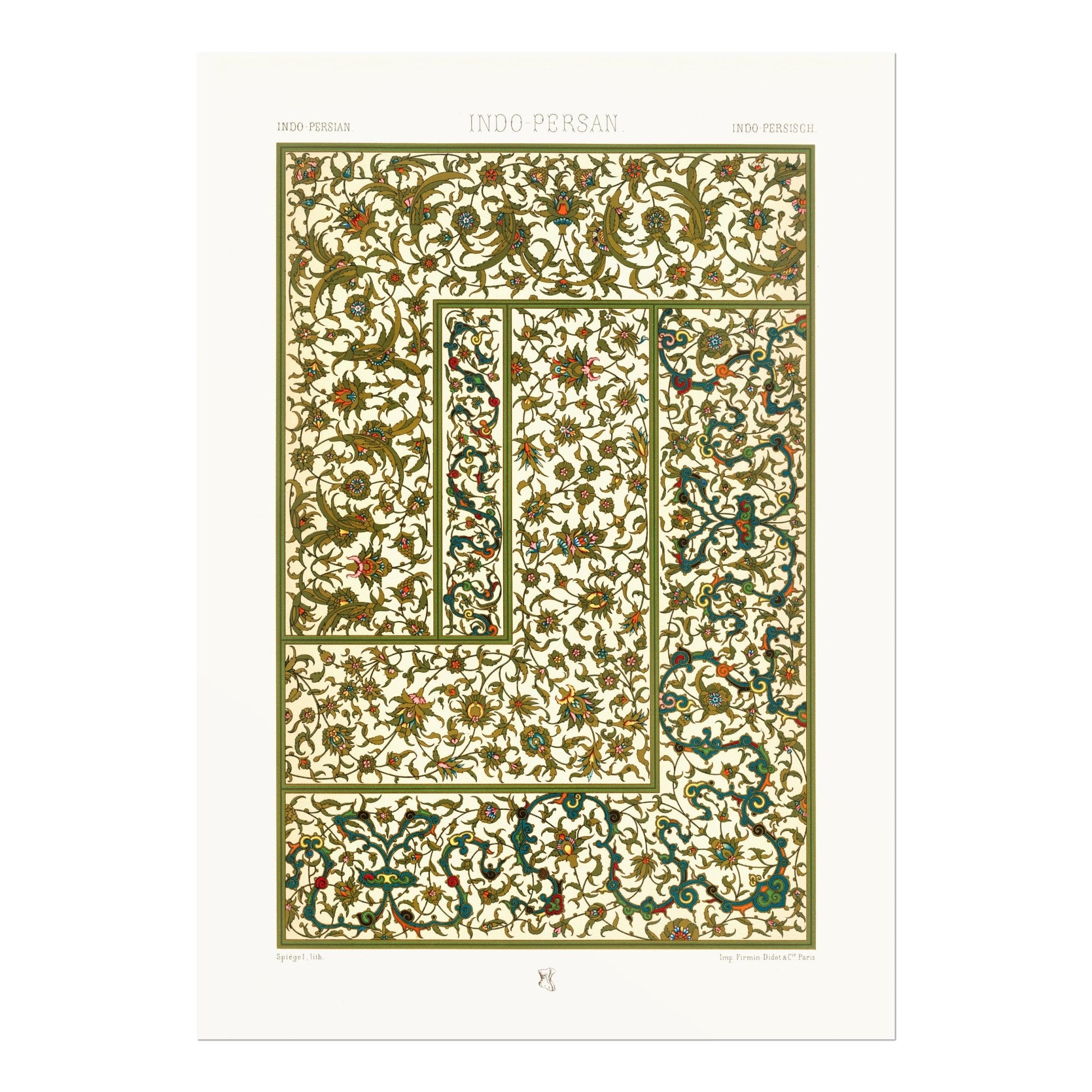 ALBERT RACINET - Indo Persian Pattern from 'L'ornement Polychrome' - Pathos Studio - Art Prints