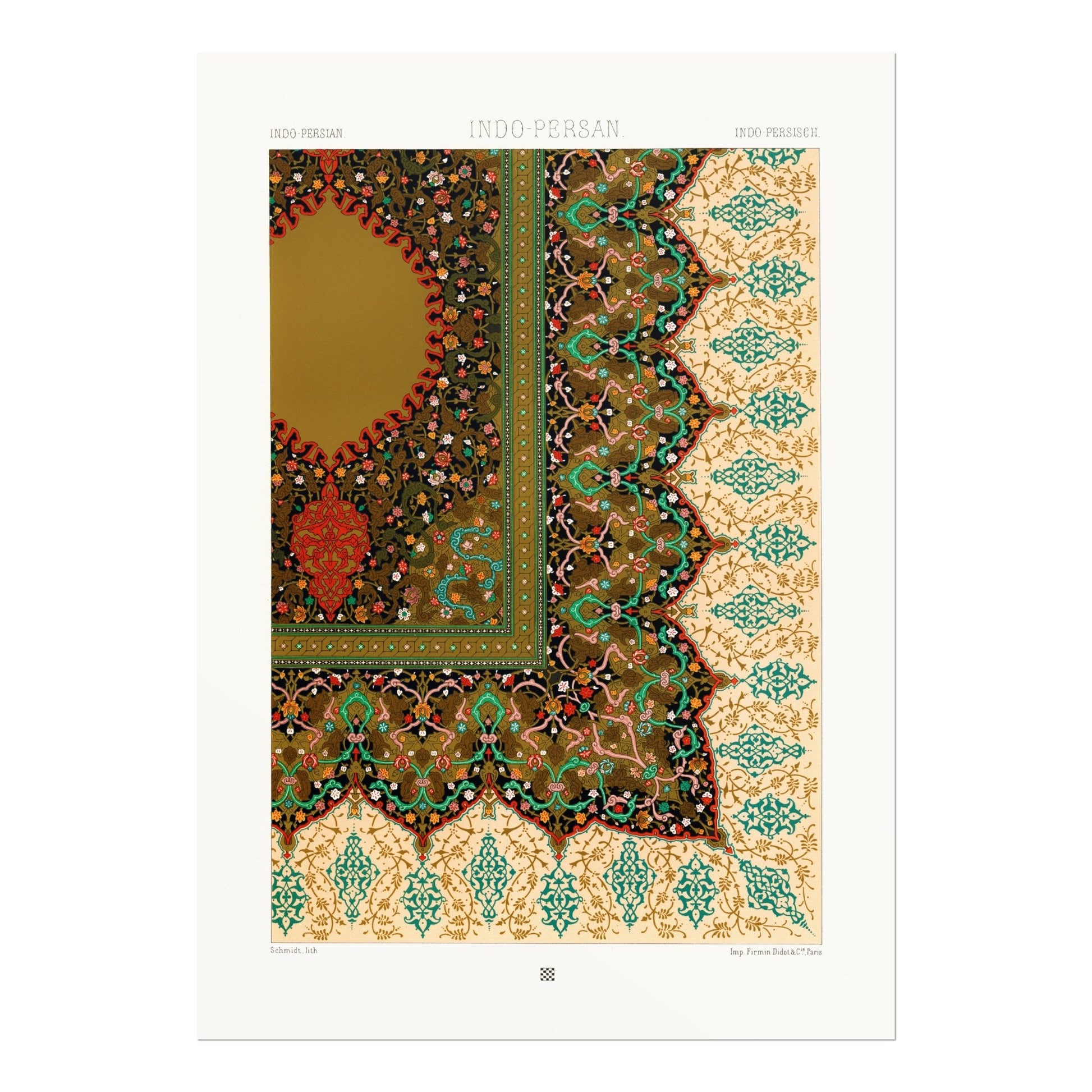 ALBERT RACINET - Indo Persian Pattern from 'L'ornement Polychrome' - Pathos Studio - Art Prints