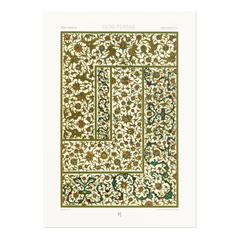 ALBERT RACINET - Indo Persian Pattern Lithograph from 'L'ornement Polychrome' - Pathos Studio - Art Prints