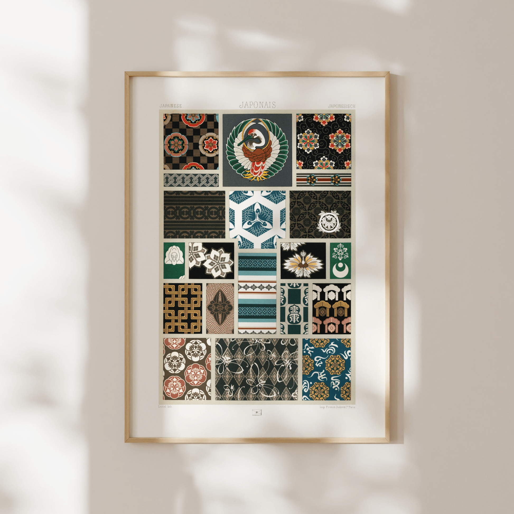 ALBERT RACINET - Japanese Pattern from 'L'ornement Polychrome' - Pathos Studio - Art Prints