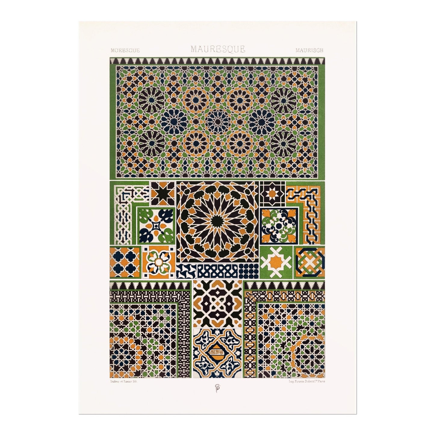 ALBERT RACINET - Moorish Pattern from 'L'ornement Polychrome' - Pathos Studio - Art Prints