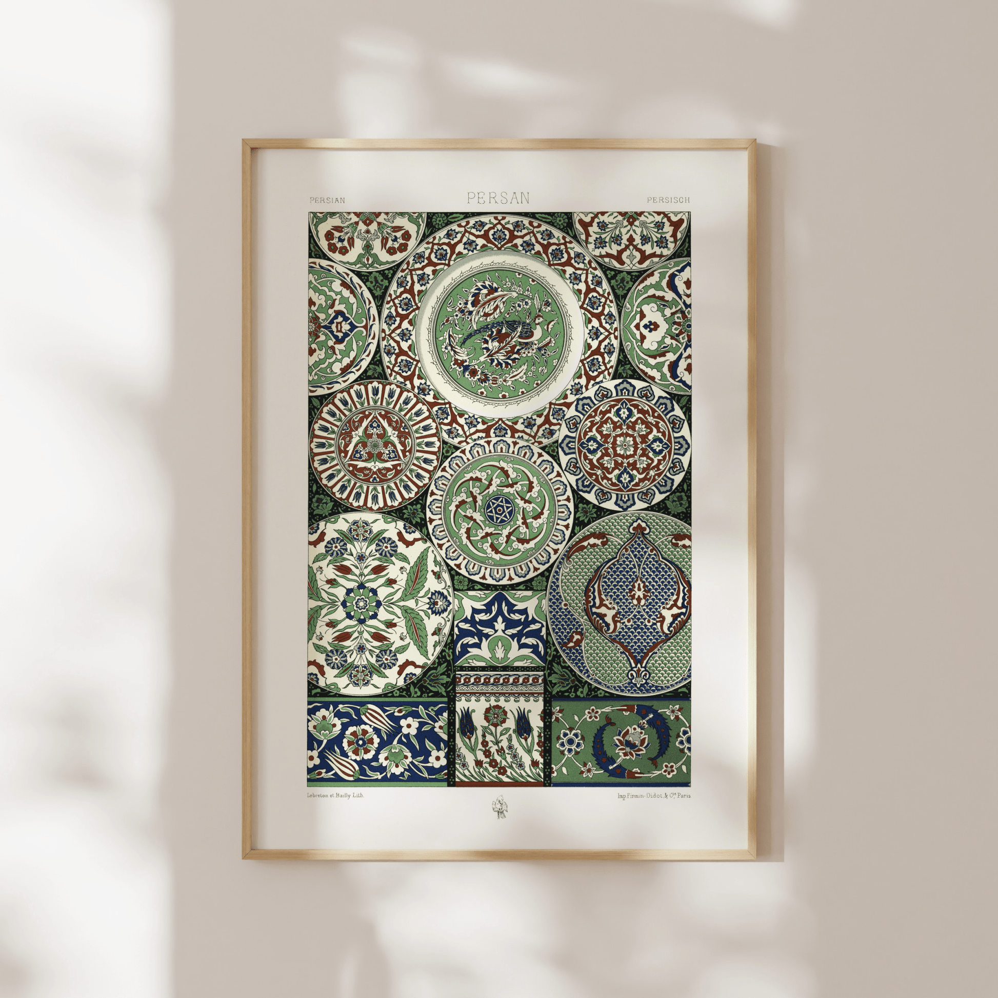 ALBERT RACINET - Persian Pattern from 'L'ornement Polychrome' - Pathos Studio - Art Prints