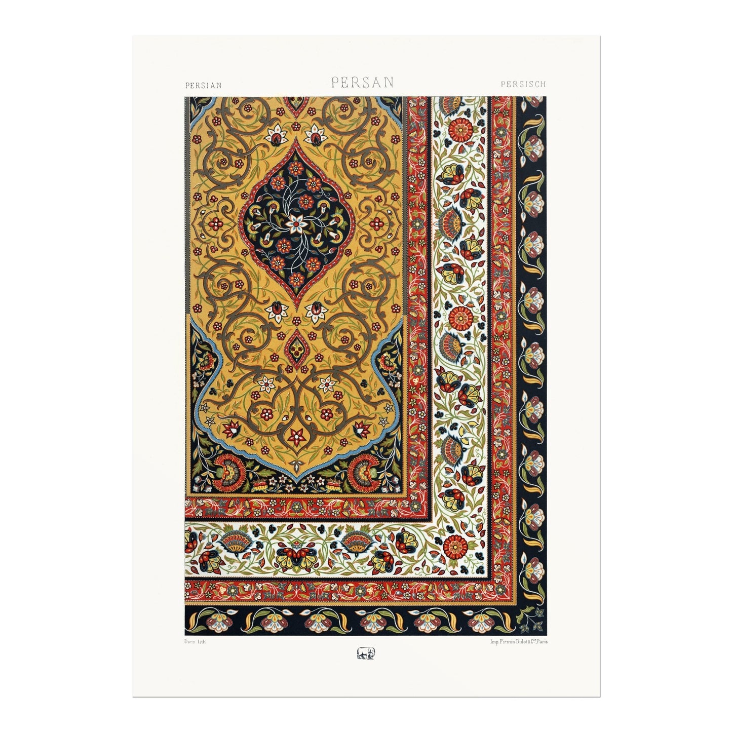 ALBERT RACINET - Persian Pattern from 'L'ornement Polychrome' - Pathos Studio - Art Prints