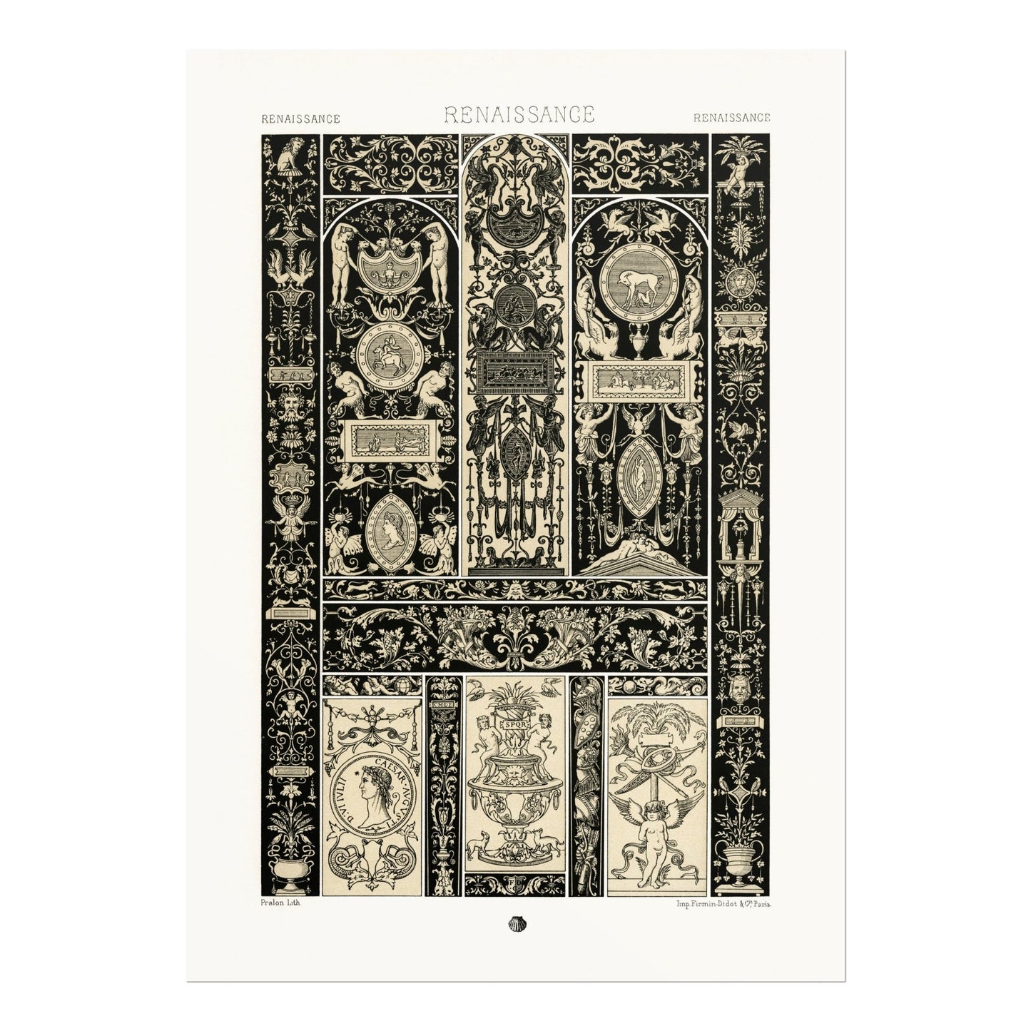 ALBERT RACINET - Renaissance Pattern from 'L'ornement Polychrome' - Pathos Studio - Art Prints