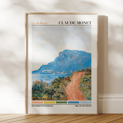 CLAUDE MONET - The Corniche Of Monaco (Color Palette Print) - Pathos Studio - Art Prints