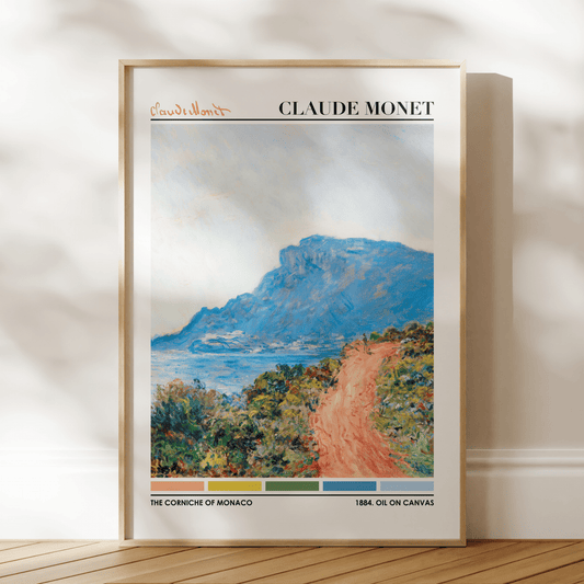 CLAUDE MONET - The Corniche Of Monaco (Color Palette Print) - Pathos Studio - Art Prints
