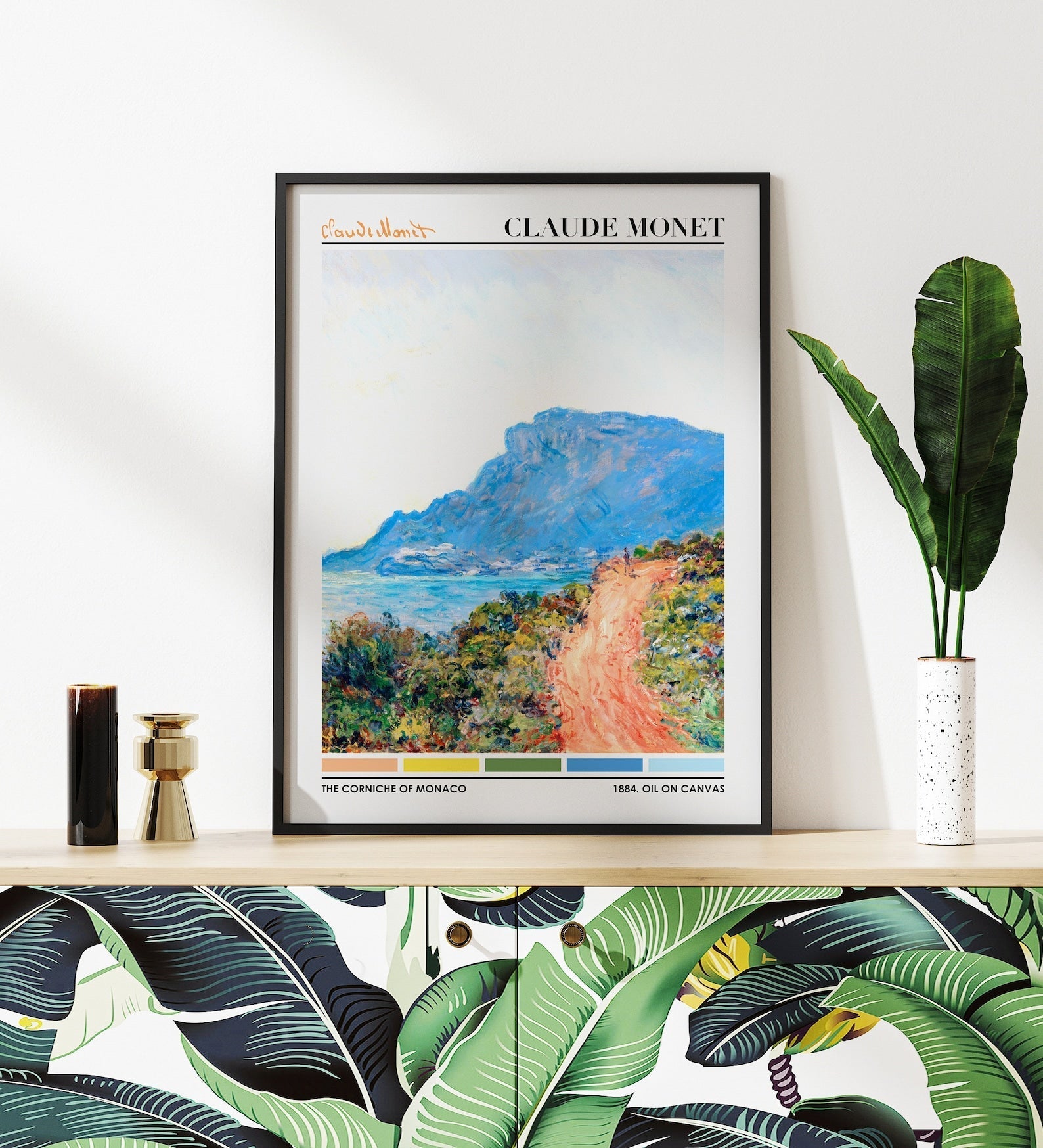 CLAUDE MONET - The Corniche Of Monaco (Color Palette Print) - Pathos Studio - Art Prints