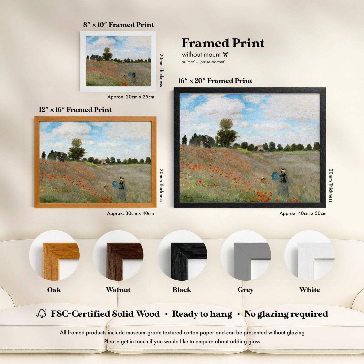 Claude Monet - The Poppy Field Near Argenteuil | Art Prints | Pathos Studio