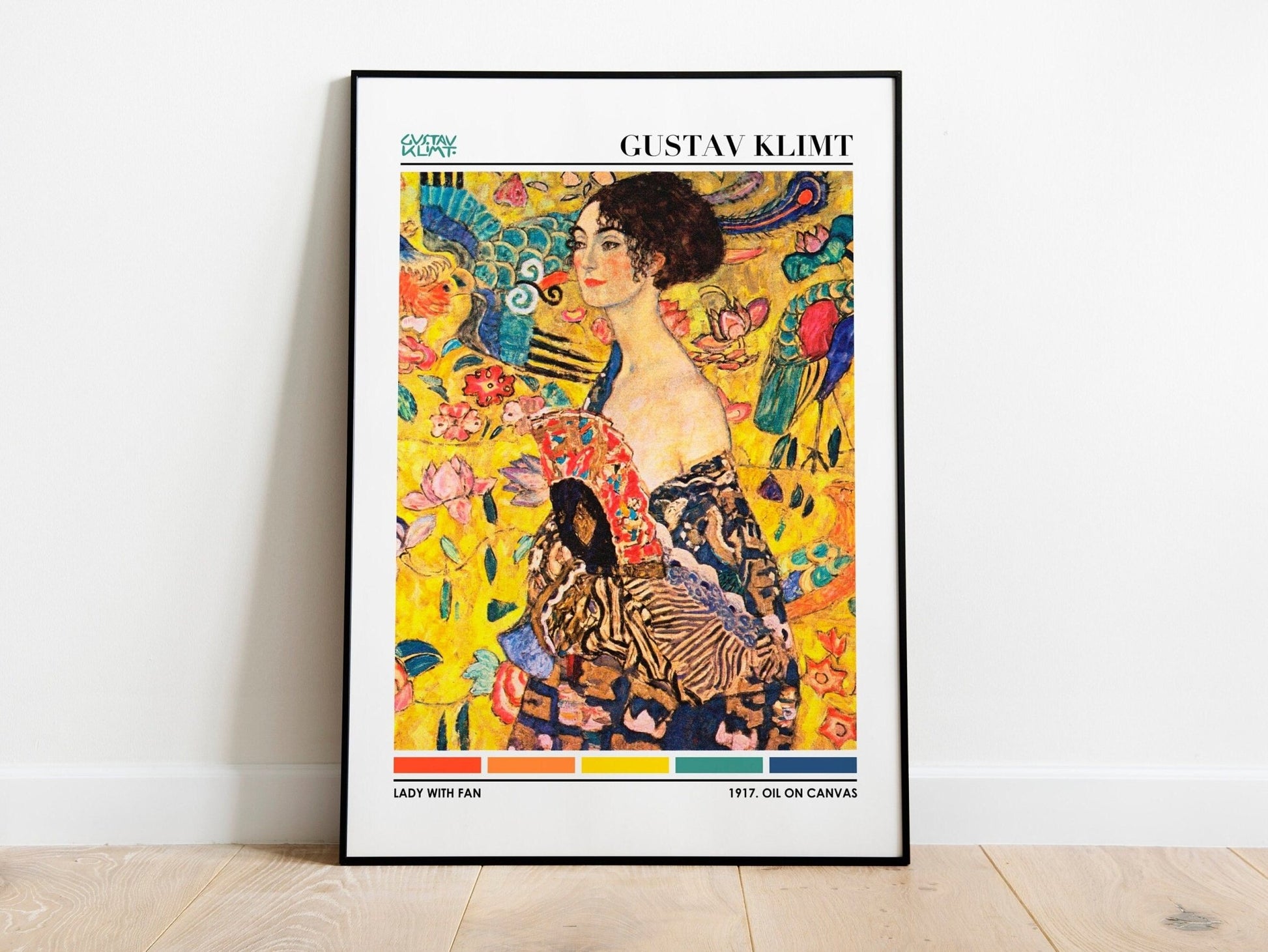 GUSTAV KLIMT - Lady With Fan (Color Palette Poster) - Pathos Studio - Art Prints