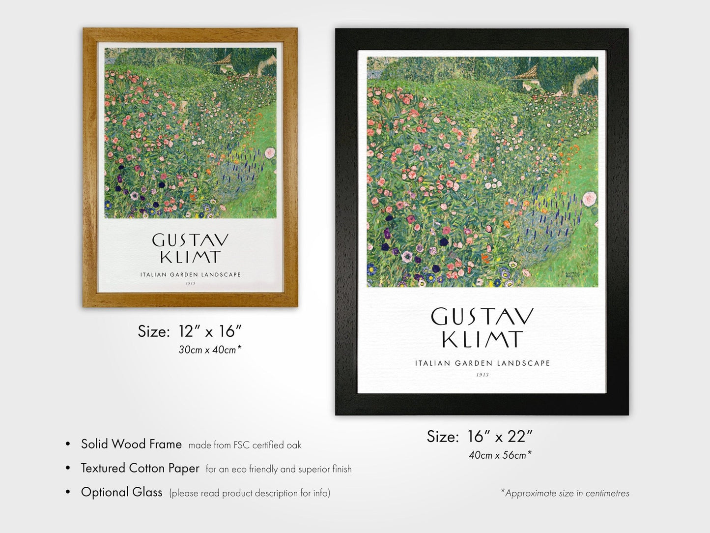 Gustav Klimt - Set Of 3 Flower Garden Posters - Pathos Studio - Art Print Sets