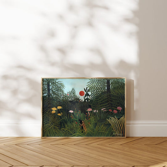 HENRI ROUSSEAU - Virgin Forest With Sunset - Pathos Studio - Art Prints