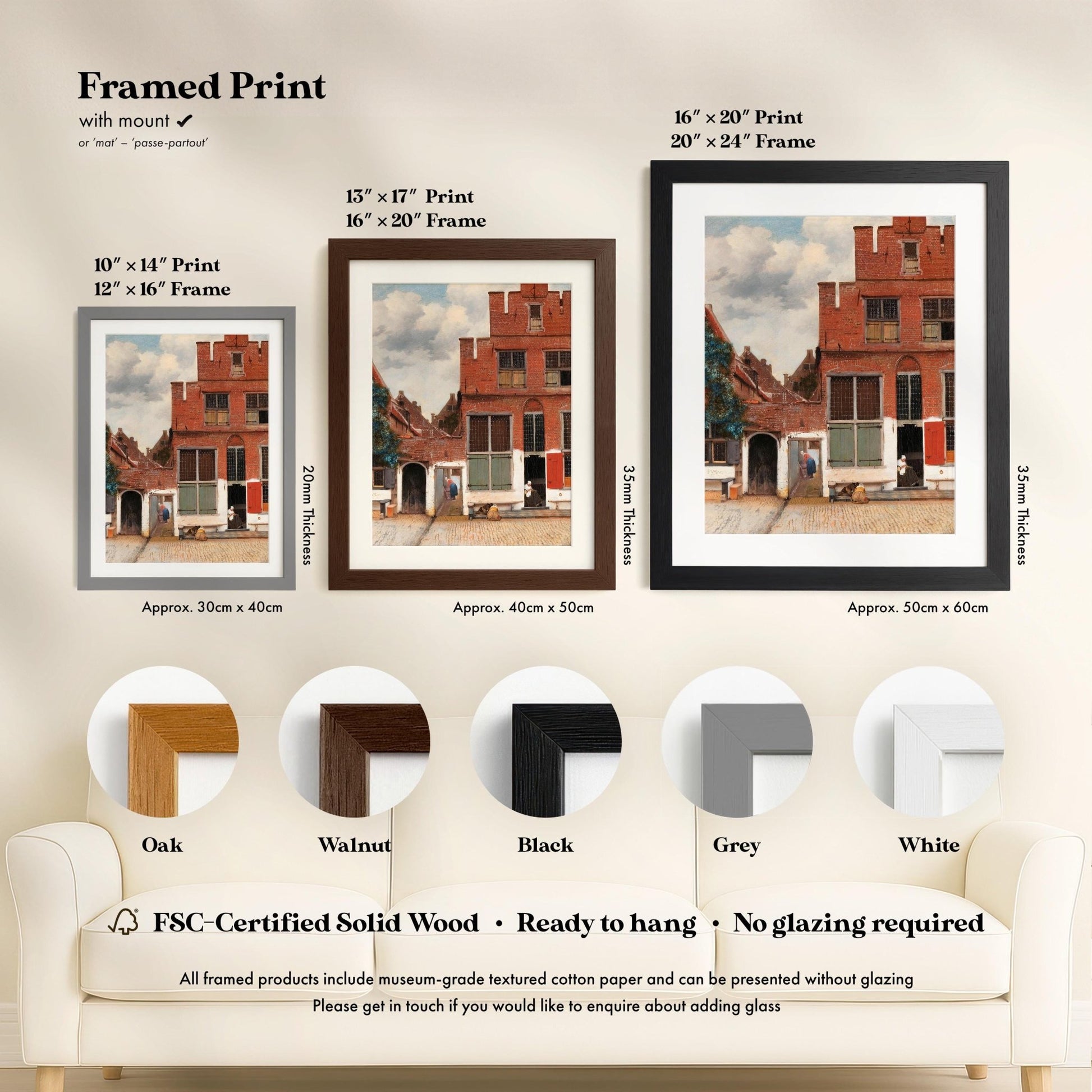 Johannes Vermeer - The Little Street | Art Prints | Pathos Studio