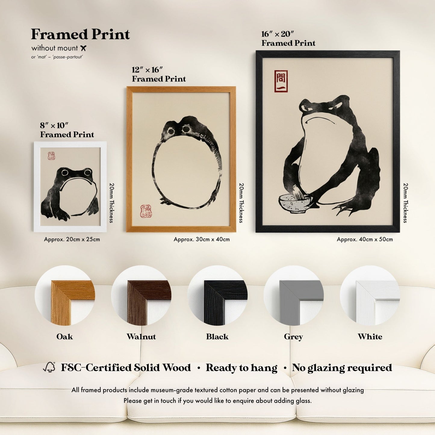 Matsumoto Hoji - Set of 3 Japanese Frog Prints | Art Print Sets | Pathos Studio