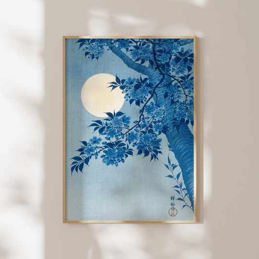 OHARA KOSON - Blossoming Cherry On A Moonlit Sky - Pathos Studio - Art Prints