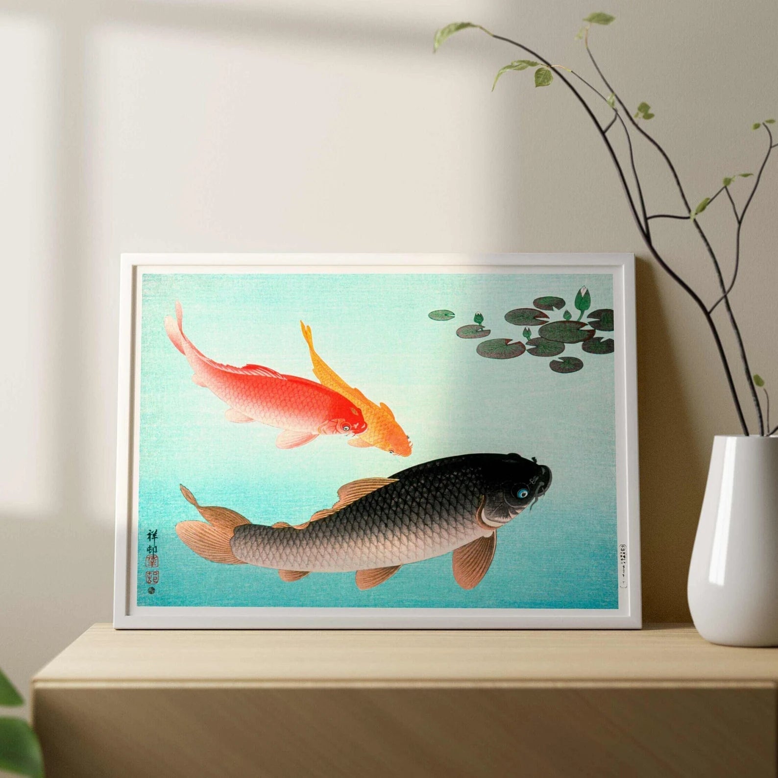 OHARA KOSON - Common and Golden Carp - Pathos Studio - Art Prints