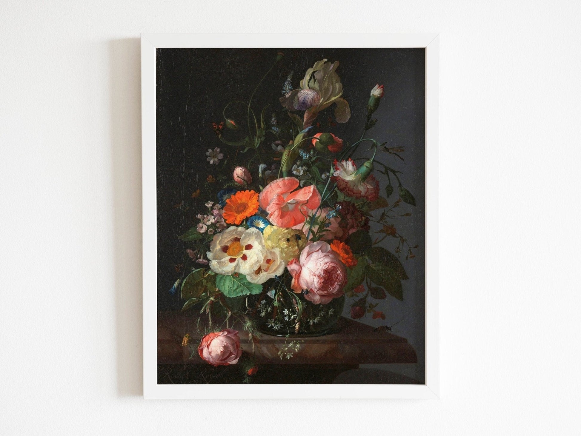 RACHEL RUYSCH - Still Life With Flowers On A Marble Tabletop (Giclée Art Print) - Pathos Studio - Marketplace Listings