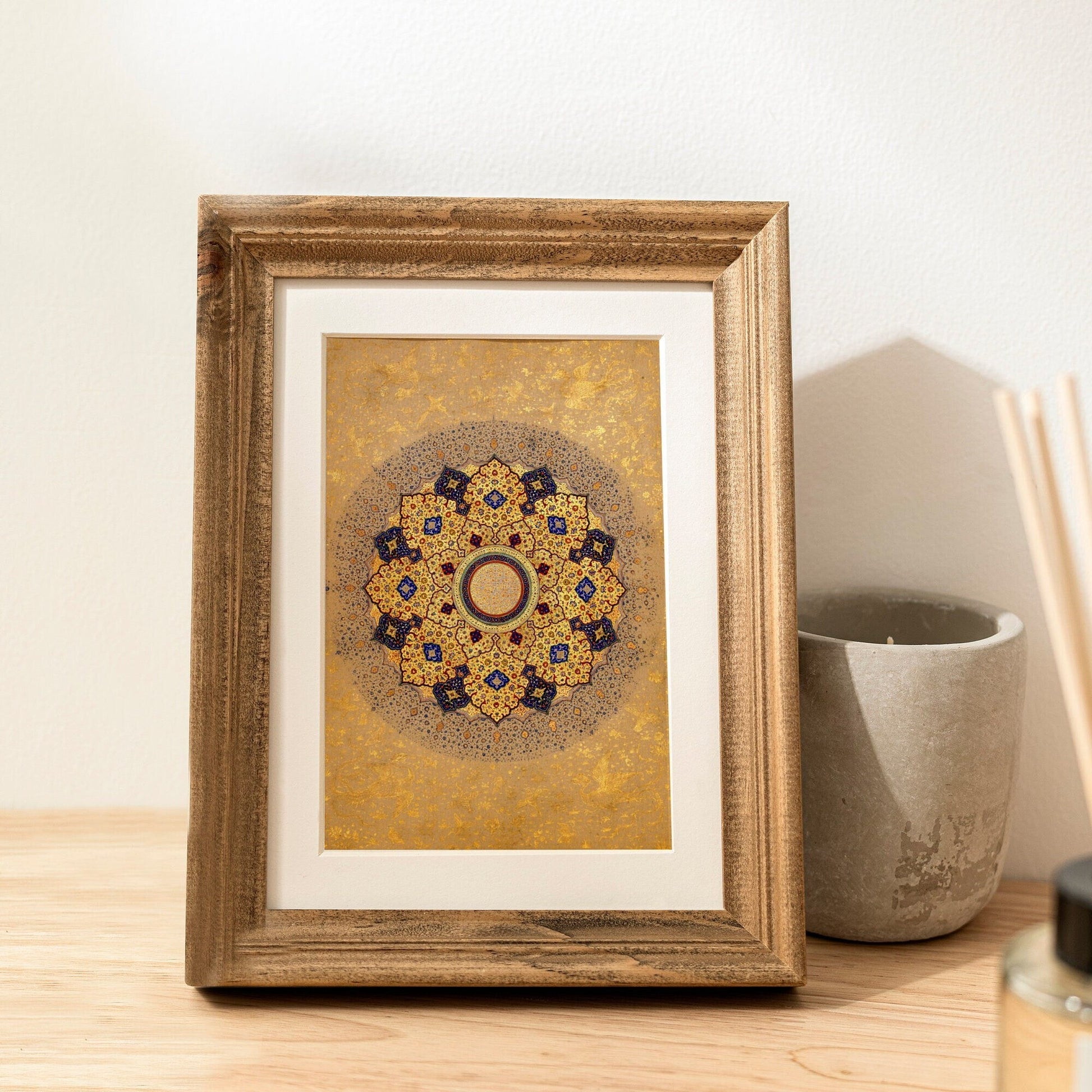 Rosette Bearing Names and Titles of Shah Jahan (Traditional Persian Art) - Pathos Studio - Art Prints