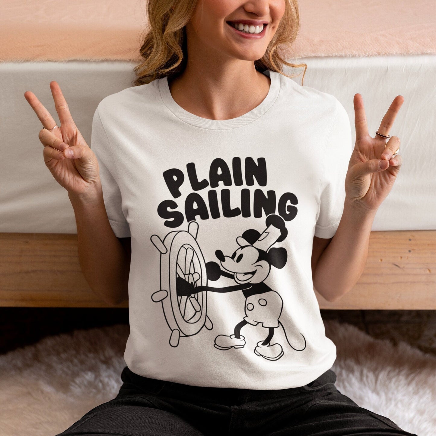 STEAMBOAT WILLIE - Plain Sailing T-Shirt - Pathos Studio - T-Shirts