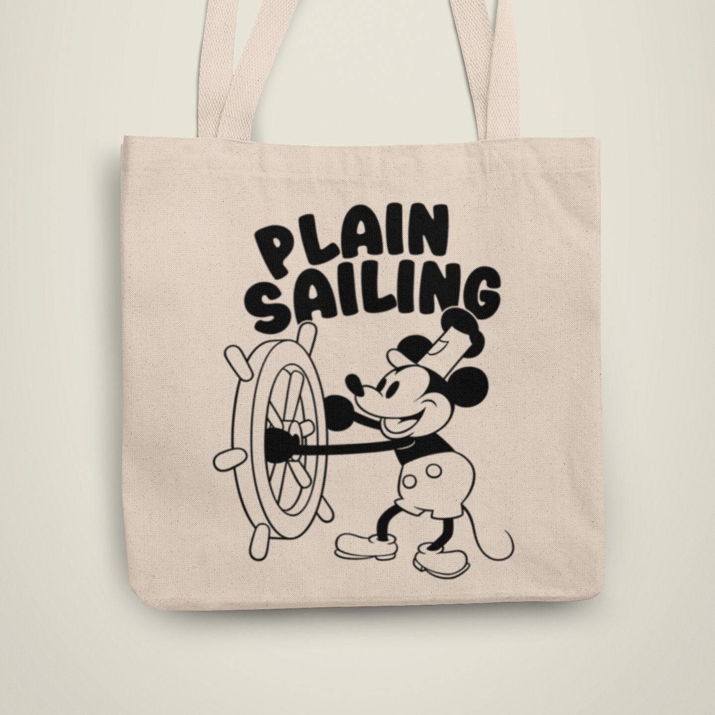 STEAMBOAT WILLIE - Plain Sailing Tote Bag - Pathos Studio - Tote Bags