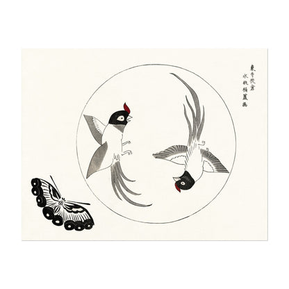 TAGUCHI TAMOKI - Birds & Butterfly (Giclée Art Print) - Pathos Studio - Marketplace Listings