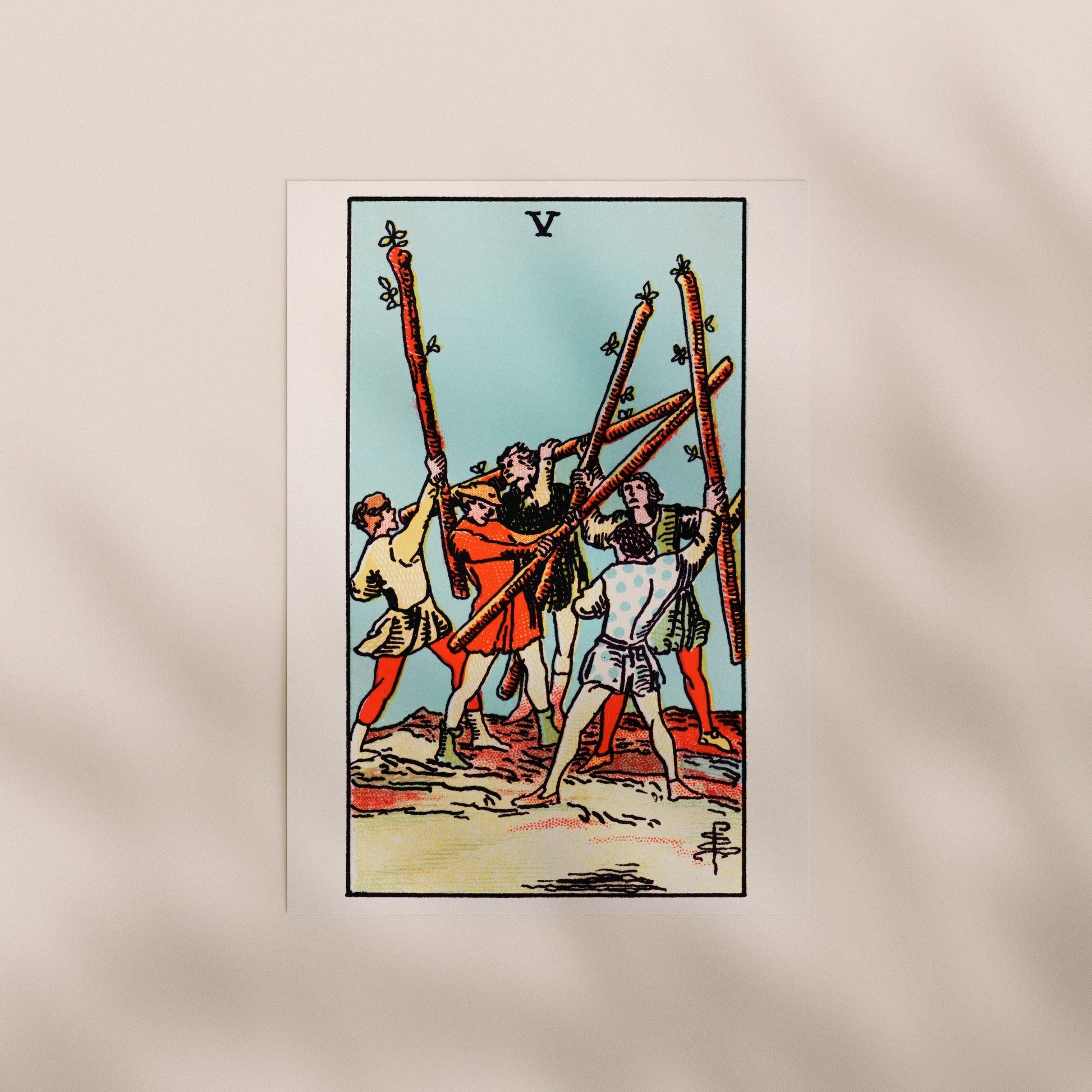 Tarot Art - 5 of Wands | Art Prints | Pathos Studio