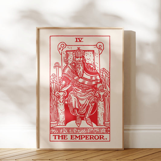 Tarot Card Print: IV The Emperor (Red) - Pathos Studio - Art Prints