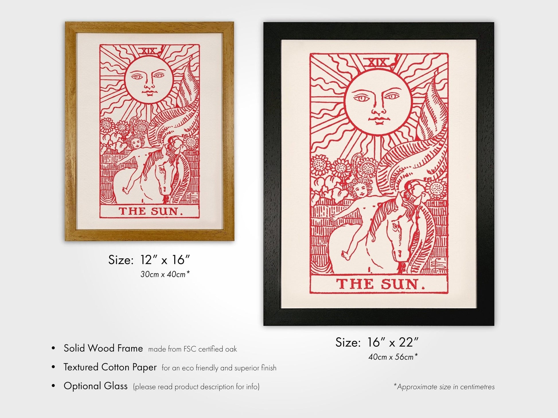 Tarot Card Print: XIX The Sun (Red) - Pathos Studio - Art Prints