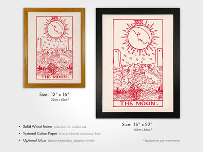 Tarot Card Print: XVIII The Moon (Red) - Pathos Studio - Art Prints