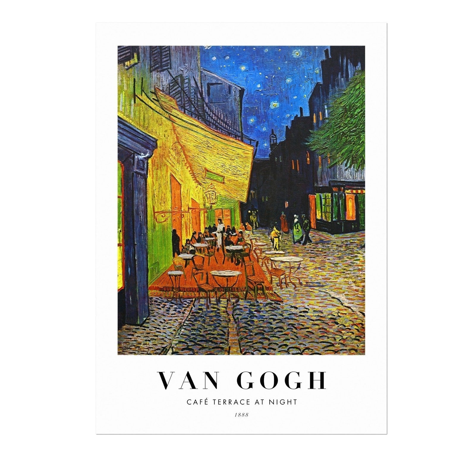 VINCENT VAN GOGH - Café Terrace At Night (Poster Style) (Giclée Art Print) - Pathos Studio - Marketplace Listings