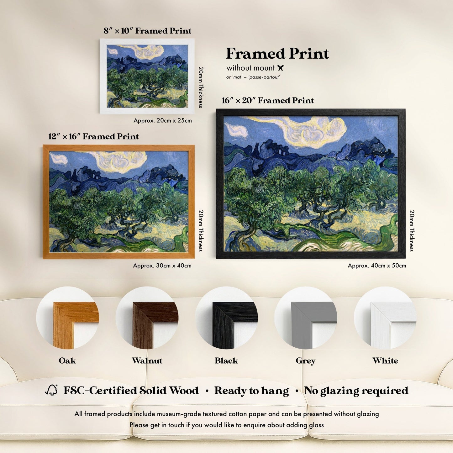 Vincent Van Gogh - Olive Trees with the Alpilles in Background | Art Prints | Pathos Studio