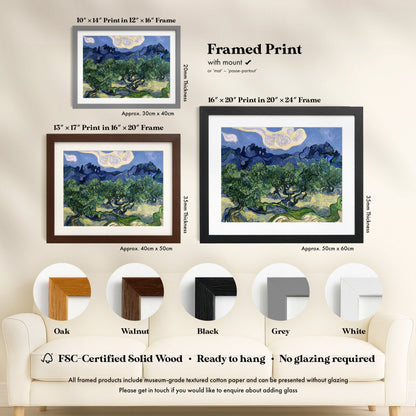Vincent Van Gogh - Olive Trees with the Alpilles in Background | Art Prints | Pathos Studio