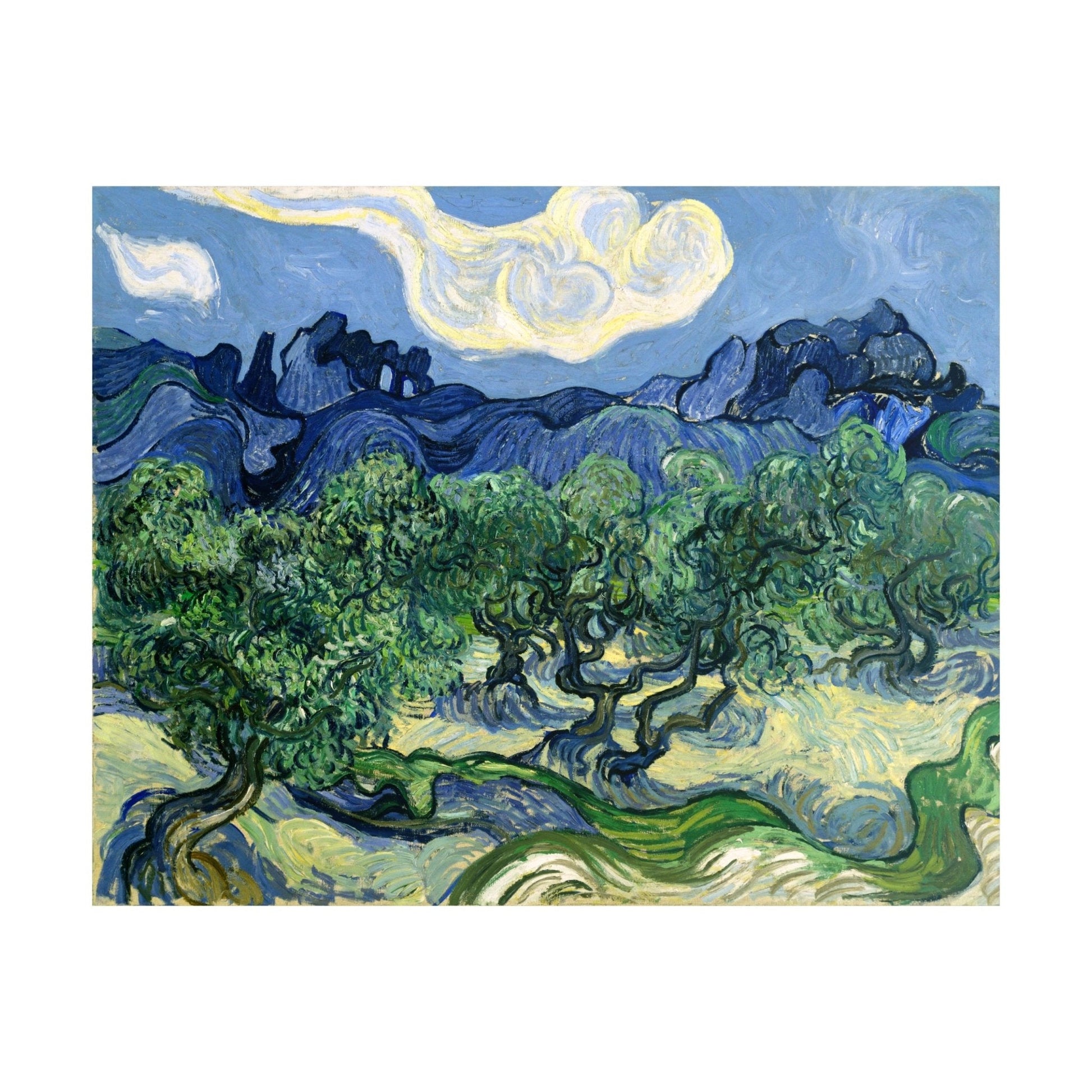 VINCENT VAN GOGH - Olive Trees with the Alpilles in Background (Giclée Art Print) - Pathos Studio - Marketplace Listings