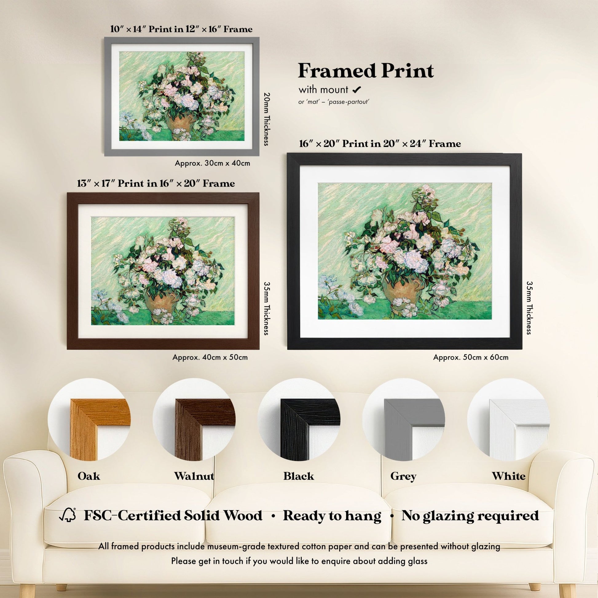 Vincent Van Gogh - Roses | Art Prints | Pathos Studio