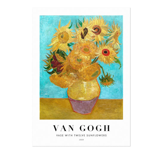 VINCENT VAN GOGH - Vase with Twelve Sunflowers (Poster Style) (Giclée Art Print) - Pathos Studio - Marketplace Listings