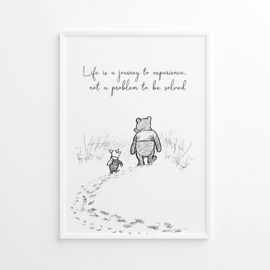 WINNIE THE POOH - 'Life Is A Journey' Inspirational Quote - Pathos Studio - Art Prints