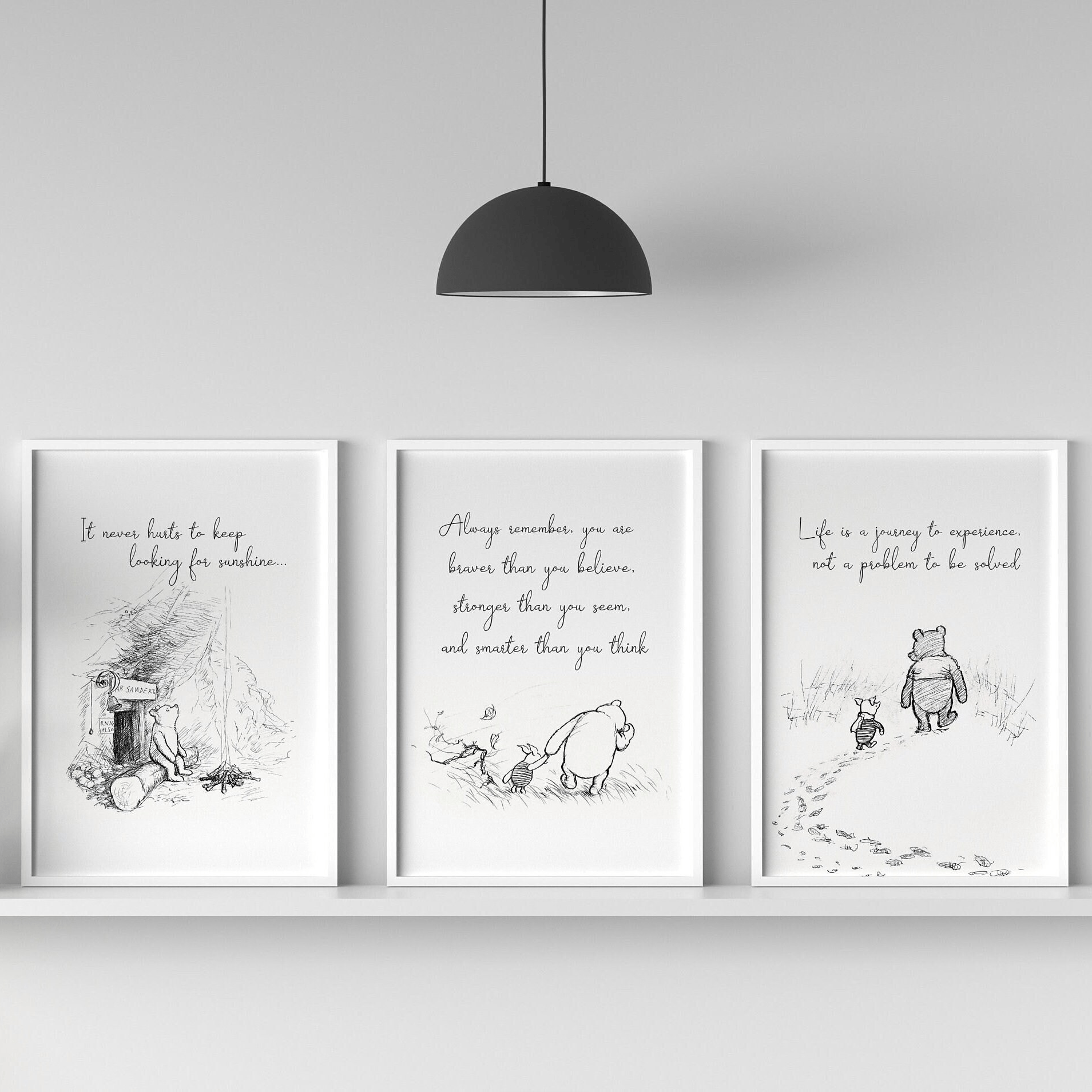 WINNIE THE POOH - Set Of 3 Inspirational Quote Prints - Pathos Studio - Art Print Sets