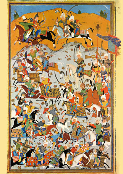 A Battle Scene (Traditional Persian Miniature Art)