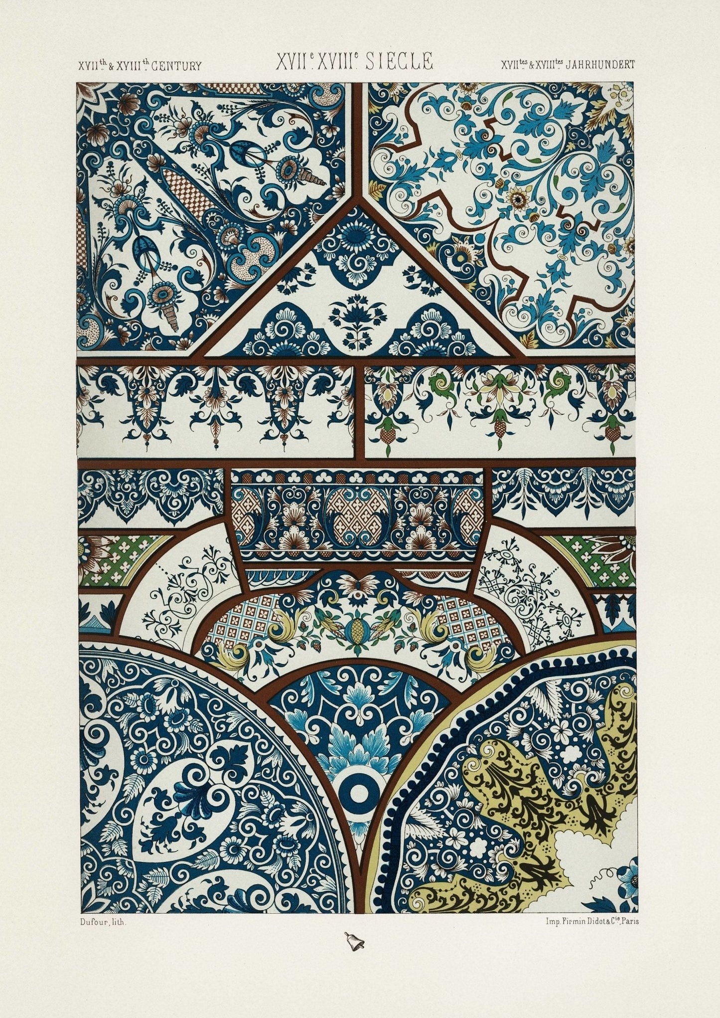 ALBERT RACINET - 18th / 19th Century Baroque Lithograph from 'L'ornement Polychrome'