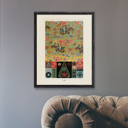 ALBERT RACINET - Chinese & Japanese Pattern Lithograph from 'L'ornement Polychrome' 1 (Giclée Art Print) - Pathos Studio - Art Prints