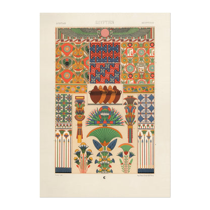 ALBERT RACINET - Egyptian Pattern Lithograph from 'L'ornement Polychrome' 1 (Giclée Art Print) - Pathos Studio - Art Prints