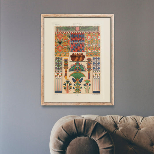 ALBERT RACINET - Egyptian Pattern Lithograph from 'L'ornement Polychrome'