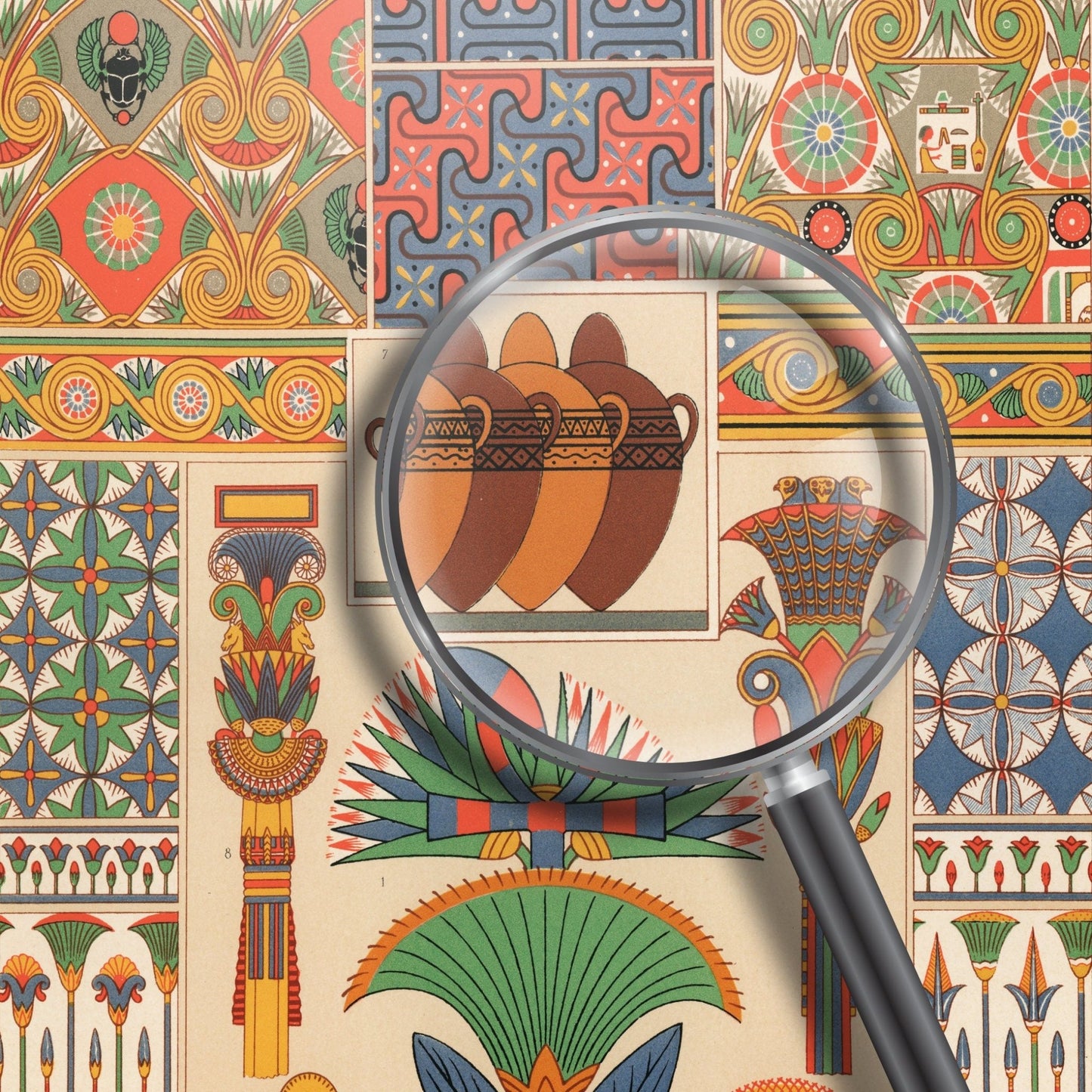 ALBERT RACINET - Lithographie à motif égyptien de 'L'ornement Polychrome'