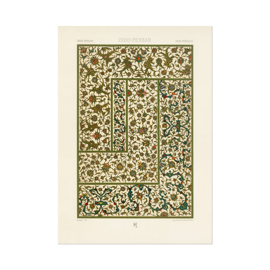 ALBERT RACINET - Indo Persian Pattern Lithograph from 'L'ornement Polychrome' 1 (Giclée art print) - Pathos Studio - Art Prints