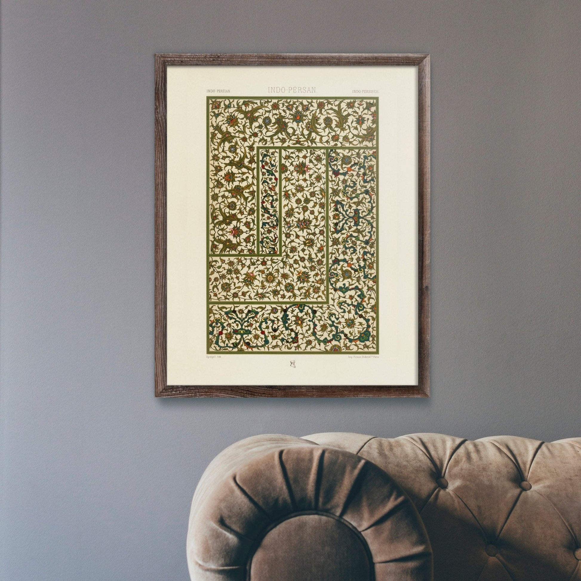 ALBERT RACINET - Indo Persian Pattern Lithograph from 'L'ornement Polychrome' 1 (Giclée art print) - Pathos Studio - Art Prints